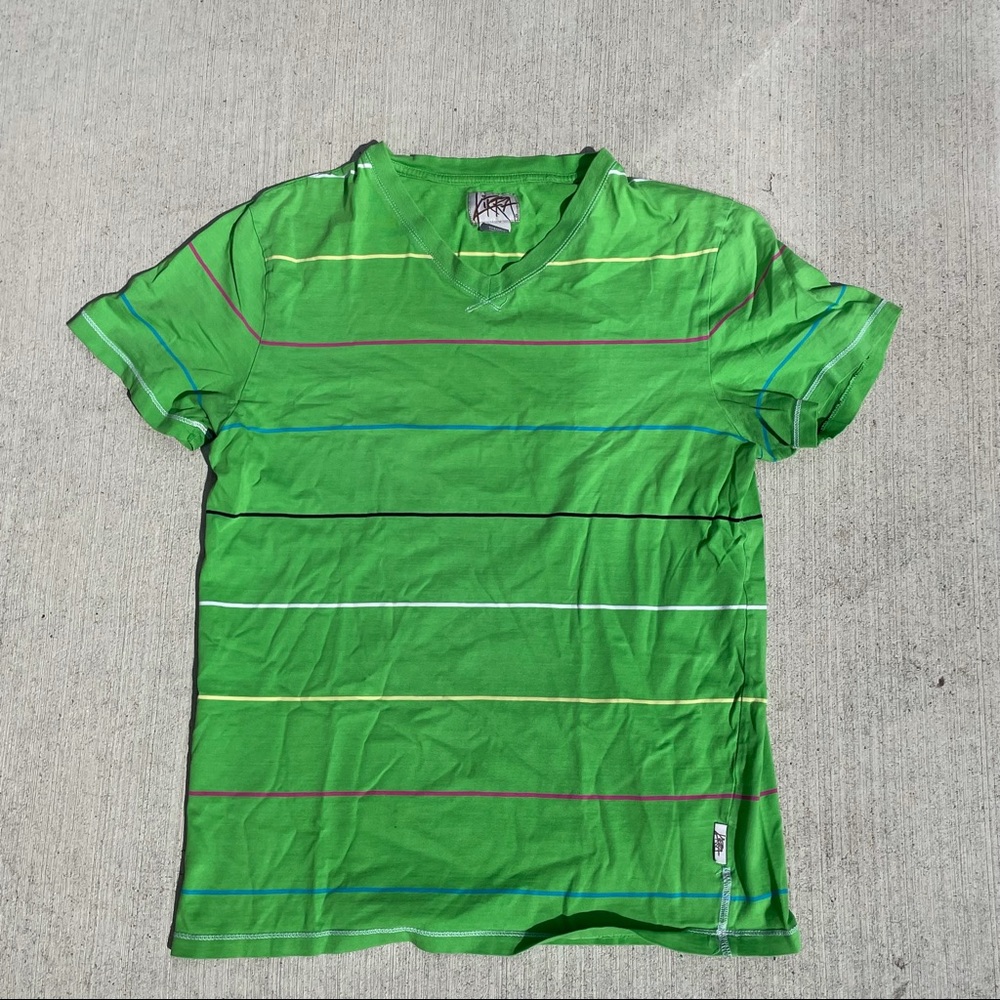 Kirra striped V neck shirt emo Pacsun